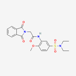 molecular formula C21H23N3O6S B3975545 N-[5-(DIETHYLSULFAMOYL)-2-METHOXYPHENYL]-2-(1,3-DIOXO-2,3-DIHYDRO-1H-ISOINDOL-2-YL)ACETAMIDE 