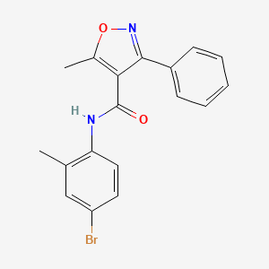 molecular formula C18H15BrN2O2 B3975573 N-(4-bromo-2-methylphenyl)-5-methyl-3-phenyl-1,2-oxazole-4-carboxamide 
