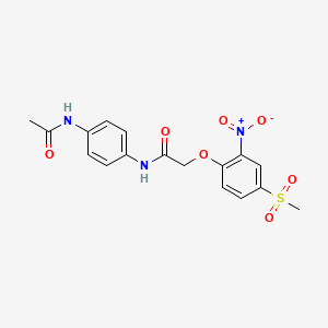 molecular formula C17H17N3O7S B3975592 N-(4-acetamidophenyl)-2-(4-methylsulfonyl-2-nitrophenoxy)acetamide 