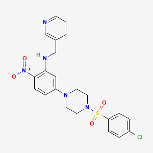 molecular formula C22H22ClN5O4S B3975659 N-(5-{4-[(4-CHLOROPHENYL)SULFONYL]PIPERAZINO}-2-NITROPHENYL)-N-(3-PYRIDYLMETHYL)AMINE 