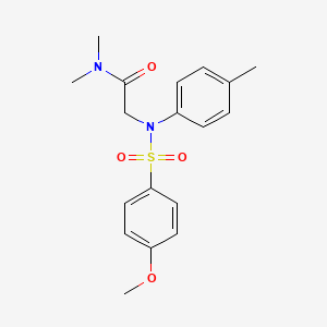 molecular formula C18H22N2O4S B3975682 N,N-DIMETHYL-2-[N-(4-METHYLPHENYL)4-METHOXYBENZENESULFONAMIDO]ACETAMIDE 