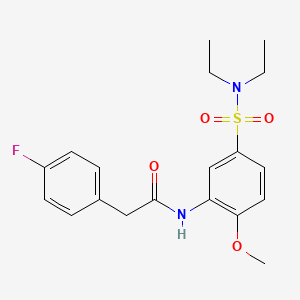 molecular formula C19H23FN2O4S B3975726 N-[5-(diethylsulfamoyl)-2-methoxyphenyl]-2-(4-fluorophenyl)acetamide 