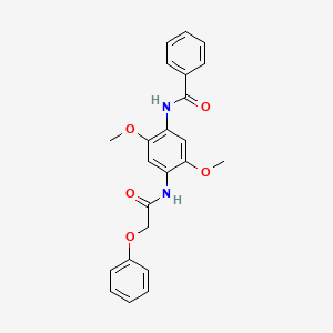 molecular formula C23H22N2O5 B3975739 N-{2,5-DIMETHOXY-4-[(2-PHENOXYACETYL)AMINO]PHENYL}BENZAMIDE 