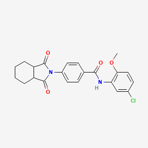 molecular formula C22H21ClN2O4 B3975832 N-(5-CHLORO-2-METHOXYPHENYL)-4-(1,3-DIOXO-HEXAHYDROISOINDOL-2-YL)BENZAMIDE 