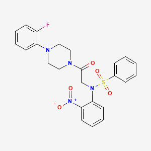 molecular formula C24H23FN4O5S B3975885 N-{2-[4-(2-fluorophenyl)-1-piperazinyl]-2-oxoethyl}-N-(2-nitrophenyl)benzenesulfonamide 