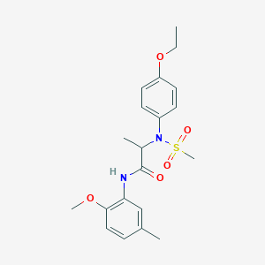 molecular formula C20H26N2O5S B3975906 N~2~-(4-ethoxyphenyl)-N-(2-methoxy-5-methylphenyl)-N~2~-(methylsulfonyl)alaninamide 