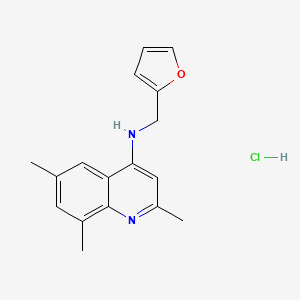 molecular formula C17H19ClN2O B3975997 N-(furan-2-ylmethyl)-2,6,8-trimethylquinolin-4-amine;hydrochloride 