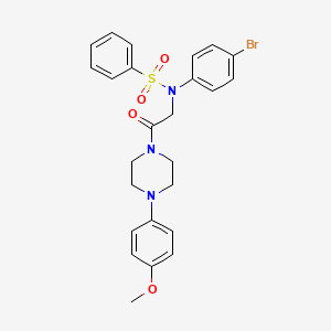 molecular formula C25H26BrN3O4S B3976042 N-(4-bromophenyl)-N-[2-[4-(4-methoxyphenyl)piperazin-1-yl]-2-oxoethyl]benzenesulfonamide 