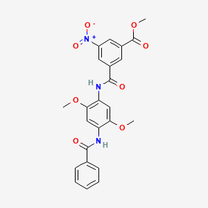 molecular formula C24H21N3O8 B3976059 METHYL 3-{[4-(BENZOYLAMINO)-2,5-DIMETHOXYANILINO]CARBONYL}-5-NITROBENZOATE 
