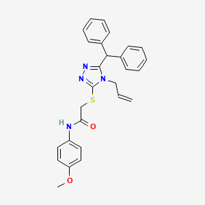 molecular formula C27H26N4O2S B3976069 2-{[5-(DIPHENYLMETHYL)-4-(PROP-2-EN-1-YL)-1,2,4-TRIAZOL-3-YL]SULFANYL}-N-(4-METHOXYPHENYL)ACETAMIDE 
