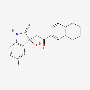 molecular formula C21H21NO3 B3976098 3-hydroxy-5-methyl-3-[2-oxo-2-(5,6,7,8-tetrahydronaphthalen-2-yl)ethyl]-1,3-dihydro-2H-indol-2-one 
