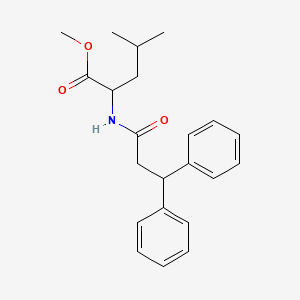 molecular formula C22H27NO3 B3976247 METHYL 2-(3,3-DIPHENYLPROPANAMIDO)-4-METHYLPENTANOATE 