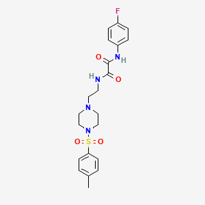 molecular formula C21H25FN4O4S B3976259 N'-(4-FLUOROPHENYL)-N-{2-[4-(4-METHYLBENZENESULFONYL)PIPERAZIN-1-YL]ETHYL}ETHANEDIAMIDE 