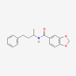 molecular formula C18H19NO3 B3976321 N-(4-phenylbutan-2-yl)-1,3-dioxaindane-5-carboxamide 