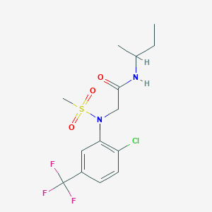 molecular formula C14H18ClF3N2O3S B3976389 N-butan-2-yl-N~2~-[2-chloro-5-(trifluoromethyl)phenyl]-N~2~-(methylsulfonyl)glycinamide 