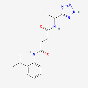 molecular formula C16H22N6O2 B3976485 N-(2-propan-2-ylphenyl)-N'-[1-(2H-tetrazol-5-yl)ethyl]butanediamide 