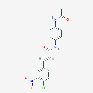 molecular formula C17H14ClN3O4 B3976499 (2E)-N-[4-(acetylamino)phenyl]-3-(4-chloro-3-nitrophenyl)prop-2-enamide 