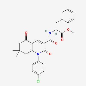molecular formula C28H27ClN2O5 B3976548 methyl N-{[1-(4-chlorophenyl)-7,7-dimethyl-2,5-dioxo-1,2,5,6,7,8-hexahydroquinolin-3-yl]carbonyl}phenylalaninate 