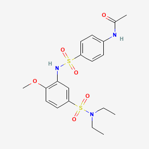 molecular formula C19H25N3O6S2 B3976586 N-(4-{[5-(diethylsulfamoyl)-2-methoxyphenyl]sulfamoyl}phenyl)acetamide 