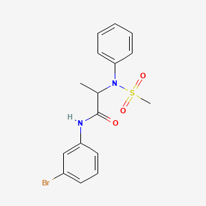 molecular formula C16H17BrN2O3S B3976602 N-(3-bromophenyl)-N~2~-(methylsulfonyl)-N~2~-phenylalaninamide 
