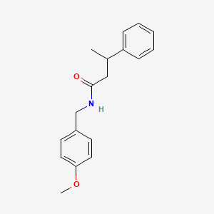 molecular formula C18H21NO2 B3976629 N-[(4-methoxyphenyl)methyl]-3-phenylbutanamide 