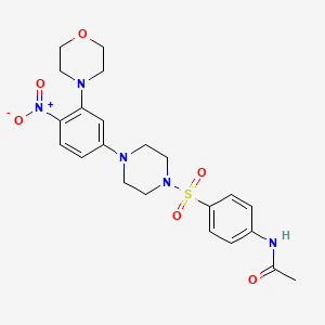 molecular formula C22H27N5O6S B3976663 N-[4-({4-[3-(morpholin-4-yl)-4-nitrophenyl]piperazin-1-yl}sulfonyl)phenyl]acetamide 