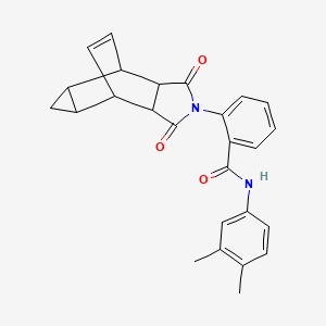 molecular formula C26H24N2O3 B3976737 N-(3,4-dimethylphenyl)-2-(1,3-dioxooctahydro-4,6-ethenocyclopropa[f]isoindol-2(1H)-yl)benzamide 