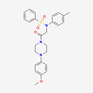 molecular formula C26H29N3O4S B3976767 N-[2-[4-(4-methoxyphenyl)piperazin-1-yl]-2-oxoethyl]-N-(4-methylphenyl)benzenesulfonamide 