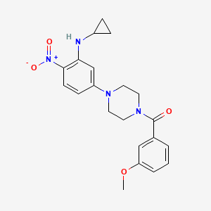 molecular formula C21H24N4O4 B3976880 N-CYCLOPROPYL-5-[4-(3-METHOXYBENZOYL)PIPERAZIN-1-YL]-2-NITROANILINE 