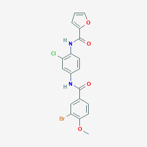 molecular formula C19H14BrClN2O4 B397695 N-{4-[(3-bromo-4-methoxybenzoyl)amino]-2-chlorophenyl}-2-furamide 