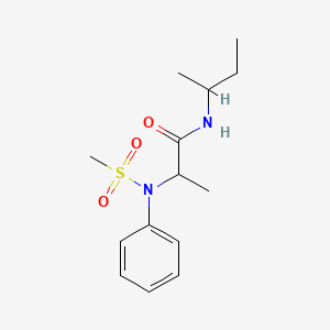molecular formula C14H22N2O3S B3977047 N-(Butan-2-YL)-2-(N-phenylmethanesulfonamido)propanamide 