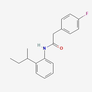 molecular formula C18H20FNO B3977082 N-[2-(butan-2-yl)phenyl]-2-(4-fluorophenyl)acetamide 