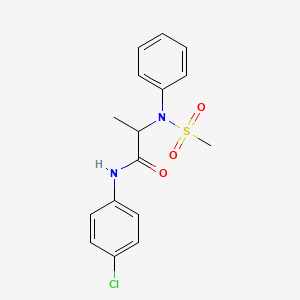 molecular formula C16H17ClN2O3S B3977091 N-(4-chlorophenyl)-N~2~-(methylsulfonyl)-N~2~-phenylalaninamide 