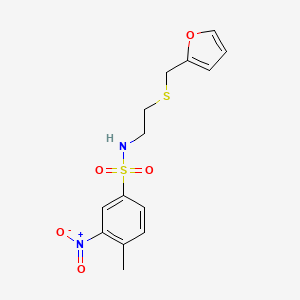 molecular formula C14H16N2O5S2 B3977174 N-[2-(furan-2-ylmethylsulfanyl)ethyl]-4-methyl-3-nitrobenzenesulfonamide 