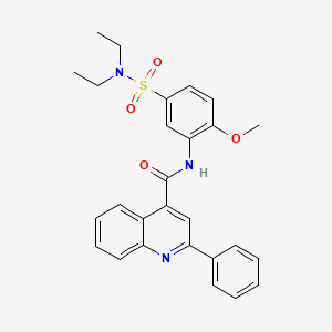 molecular formula C27H27N3O4S B3977201 N-[5-(diethylsulfamoyl)-2-methoxyphenyl]-2-phenylquinoline-4-carboxamide 