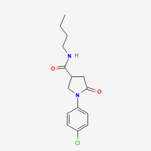 molecular formula C15H19ClN2O2 B3977216 N-butyl-1-(4-chlorophenyl)-5-oxopyrrolidine-3-carboxamide 