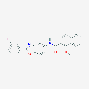 molecular formula C25H17FN2O3 B397724 N-[2-(3-fluorophenyl)-1,3-benzoxazol-5-yl]-1-methoxy-2-naphthamide 