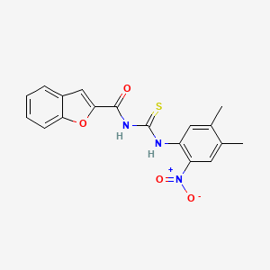 molecular formula C18H15N3O4S B3977289 N-[(4,5-dimethyl-2-nitrophenyl)carbamothioyl]-1-benzofuran-2-carboxamide 