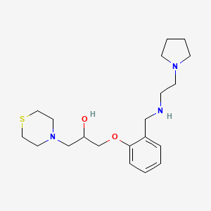 molecular formula C20H33N3O2S B3977321 1-[2-[(2-pyrrolidin-1-ylethylamino)methyl]phenoxy]-3-thiomorpholin-4-ylpropan-2-ol 