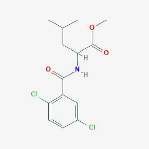 molecular formula C14H17Cl2NO3 B3977423 METHYL 2-[(2,5-DICHLOROPHENYL)FORMAMIDO]-4-METHYLPENTANOATE 