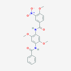 molecular formula C23H21N3O7 B3977469 N-(4-benzamido-2,5-dimethoxyphenyl)-4-methoxy-3-nitrobenzamide 