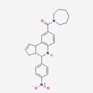 molecular formula C25H27N3O3 B3977490 azepan-1-yl-[4-(4-nitrophenyl)-3a,4,5,9b-tetrahydro-3H-cyclopenta[c]quinolin-8-yl]methanone 