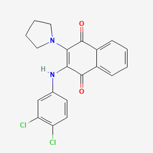 molecular formula C20H16Cl2N2O2 B3977497 2-(3,4-Dichloroanilino)-3-pyrrolidin-1-ylnaphthalene-1,4-dione 