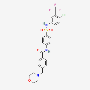 molecular formula C25H23ClF3N3O4S B3977504 N-[4-[[4-chloro-3-(trifluoromethyl)phenyl]sulfamoyl]phenyl]-4-(morpholin-4-ylmethyl)benzamide 