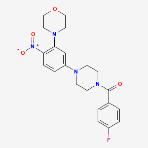 molecular formula C21H23FN4O4 B3977592 4-{5-[4-(4-fluorobenzoyl)piperazin-1-yl]-2-nitrophenyl}morpholine 