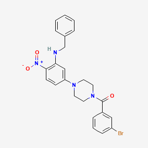 molecular formula C24H23BrN4O3 B3977597 N-BENZYL-5-[4-(3-BROMOBENZOYL)PIPERAZIN-1-YL]-2-NITROANILINE 