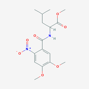 molecular formula C16H22N2O7 B3977799 methyl 2-[(4,5-dimethoxy-2-nitrobenzoyl)amino]-4-methylpentanoate 