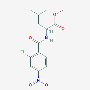 molecular formula C14H17ClN2O5 B3977887 Methyl 2-[(2-chloro-4-nitrobenzoyl)amino]-4-methylpentanoate 