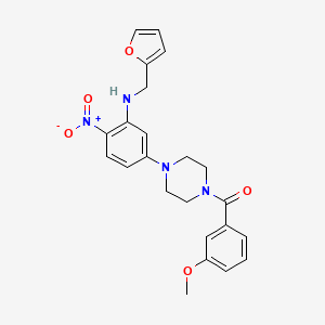 molecular formula C23H24N4O5 B3977935 N-[(FURAN-2-YL)METHYL]-5-[4-(3-METHOXYBENZOYL)PIPERAZIN-1-YL]-2-NITROANILINE 