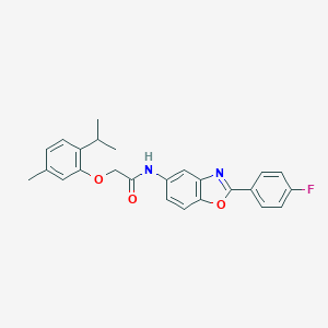 molecular formula C25H23FN2O3 B397796 N-[2-(4-fluorophenyl)-1,3-benzoxazol-5-yl]-2-(2-isopropyl-5-methylphenoxy)acetamide 